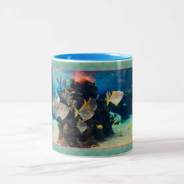Aquarium Fish  Two-Tone Coffee Mug (Center)