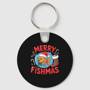 Aquarium Lover Trocal Fiank Christmas Merry Fishma Keychain