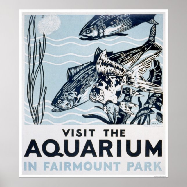 Aquarium Phildadelphia 1937 WPA Poster (Front)
