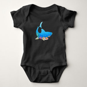 Aquarium Shark colourful cool funny Gift Baby Bodysuit