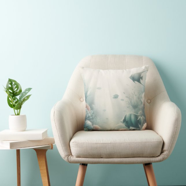 Aquarium Throw Pillow (Chair)