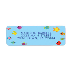 Aquarium tropical Fish Kid's Return Adresse Label