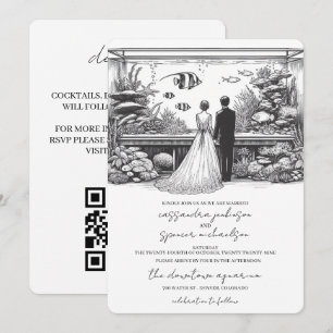 Aquarium Wedding with QR Code Invitation