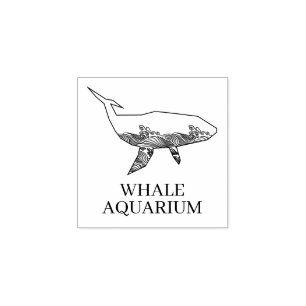 Aquarium Whale Rubber Stamp