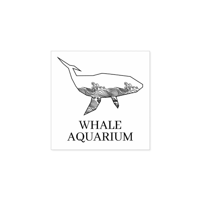 Aquarium Whale Rubber Stamp (Imprint)