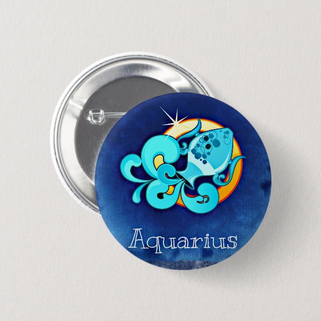 Aquarius 2 Inch Round Button (Front & Back)