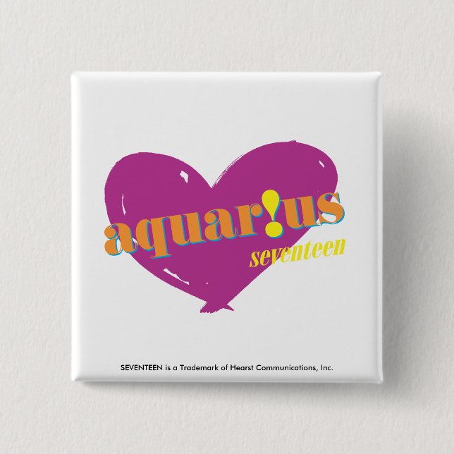 Aquarius 2 inch square button (Front)