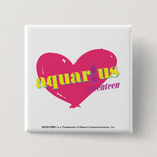 Aquarius 2 Inch Square Button (Front)