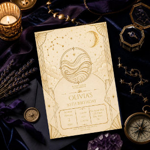 Aquarius 30th Birthday Invitation   Elegant Stars