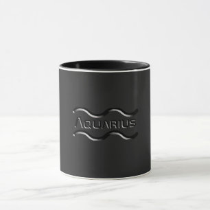 AQUARIUS, Abstract Design of the Zodiac Sign, Mug