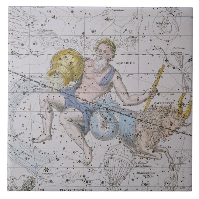 Aquarius and Capricorn, from 'A Celestial Atlas', Tile (Front)