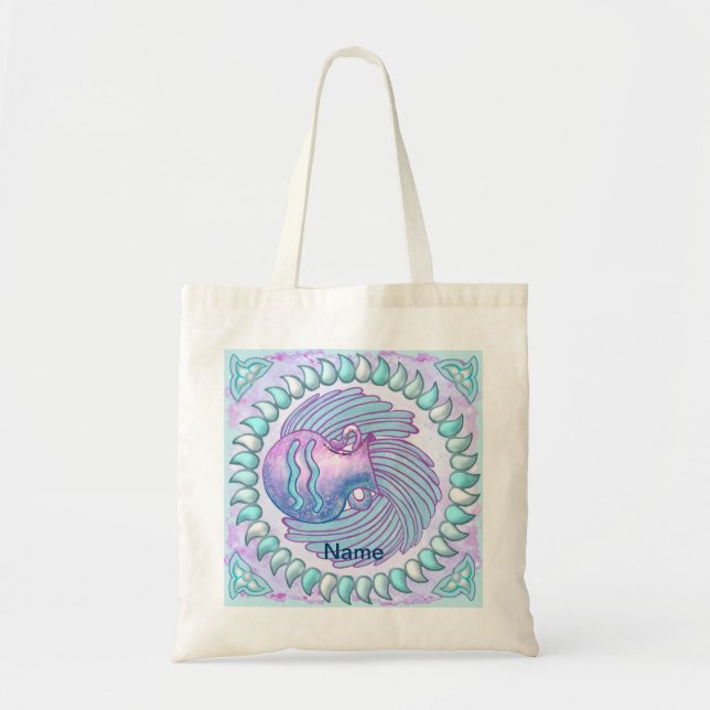 Aquarius anniversaire sacs fourre-tout personnalis (Devant)
