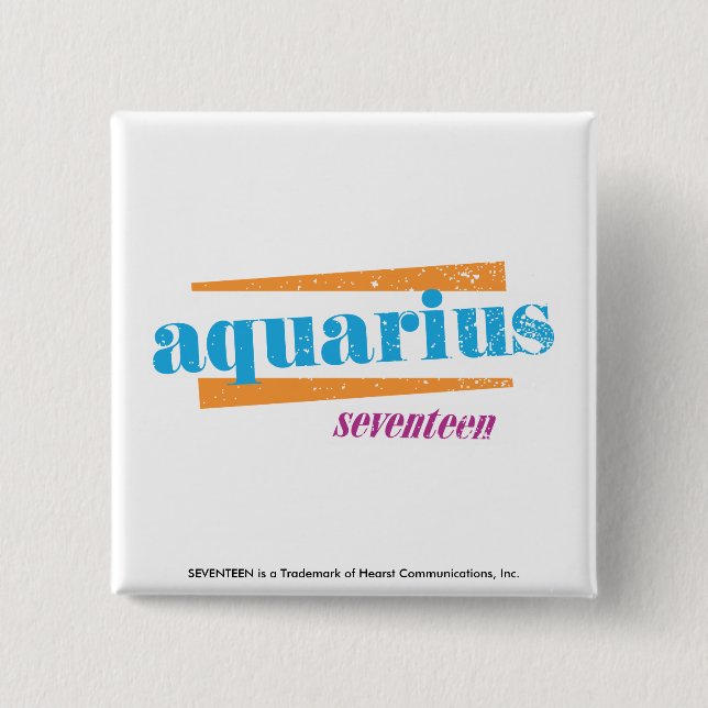 Aquarius Aqua 2 Inch Square Button (Front)