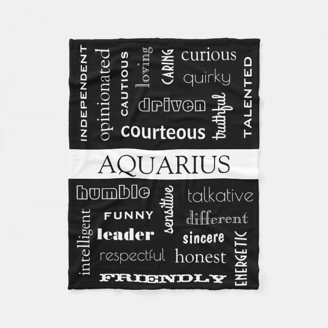 Aquarius Astrological Fleece Blanket (Front)
