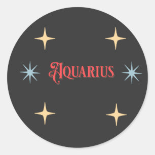 Aquarius Astrological Sign Classic Round Sticker