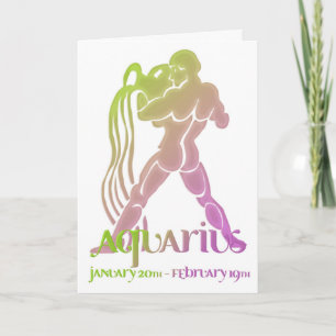 Aquarius Astrology Birthday Card design 1