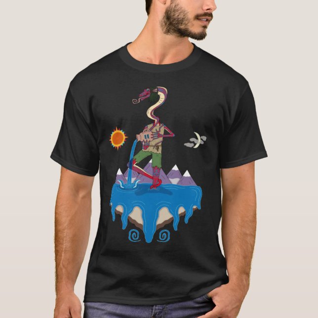 Aquarius Astrology Cosmic Trippy T-Shirt (Front)