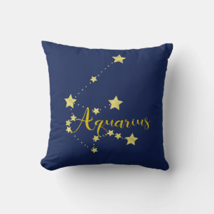 Aquarius Astrology with Constellation of Stars Throw Pillow