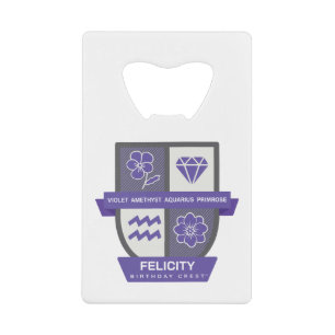 Aquarius Birthday Crest™ for February 1-18 Credit Card Bottle Opener