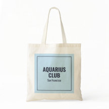 Aquarius blue simple modern birthdays zodiac Bag