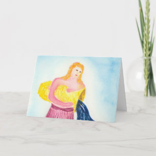 Aquarius Blue Zodiac Symbol Birthday Card