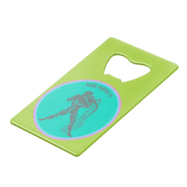 Aquarius Bottle Opener Credit Card Bottle Opener (Front Angled)
