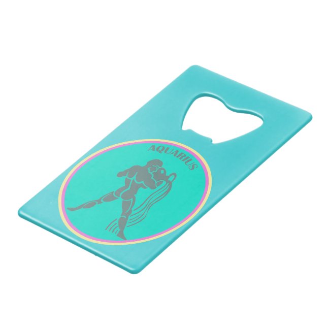 Aquarius Bottle Opener Credit Card Bottle Opener (Front Angled)