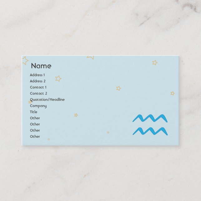 Aquarius - Business Business Card (Front)