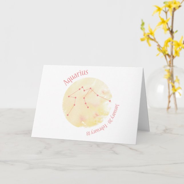 Aquarius Card (Yellow Flower)