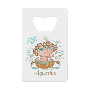 Aquarius Cartoon Baby Credit Card Bottle Opener