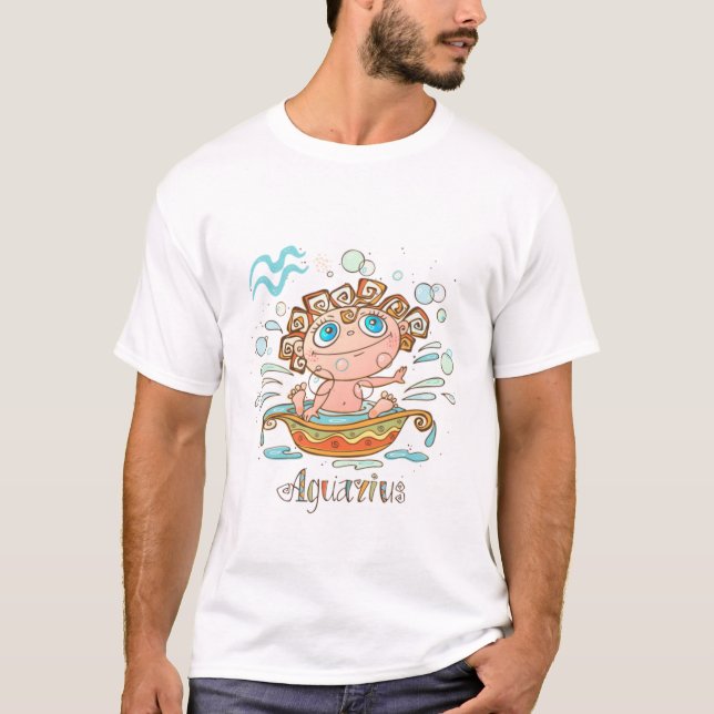 Aquarius Cartoon Baby T-Shirt (Front)