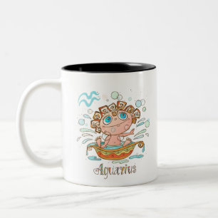 Aquarius Cartoon Baby Two-Tone Coffee Mug
