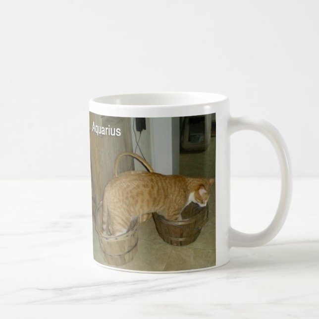 Aquarius Cat Zodiac Sign Mug (Right)