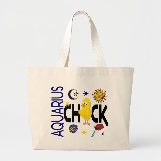 Aquarius Chick 1 Large Tote Bag (Front)