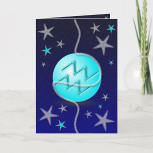 Aquarius Christmas Card. Holiday Card