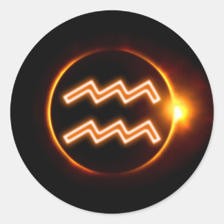 Aquarius Classic Round Sticker