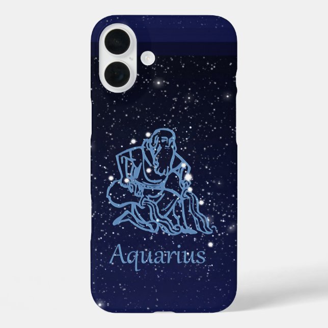 Aquarius Constellation and Zodiac Sign with Stars Case-Mate iPhone Case (Back)