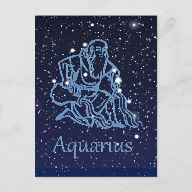 Aquarius Constellation and Zodiac Sign with Stars Postcard (Front)