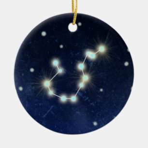 Aquarius Constellation Custom Name Ceramic Ornament