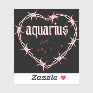 Aquarius Constellation Gothic Barbed Wire Design 