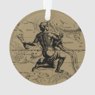 Aquarius Constellation Hevelius 1690 Engraving