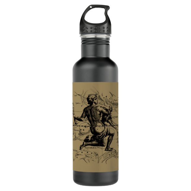 Aquarius Constellation Hevelius 1690 Jan 20 Feb 18 710 Ml Water Bottle (Front)