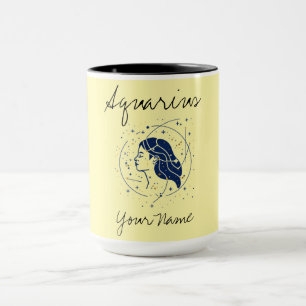 Aquarius Constellation Minimalist Line Art Mug