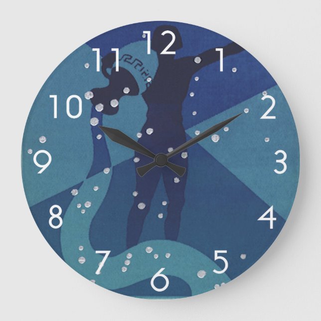 Aquarius Constellation, Vintage Zodiac Astrology Large Clock (Front)