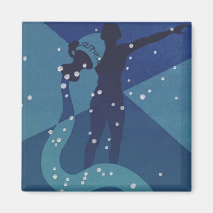 Aquarius Constellation, Vintage Zodiac Astrology Magnet