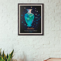 Aquarius Constellation Zodiac Watercolor Galaxy