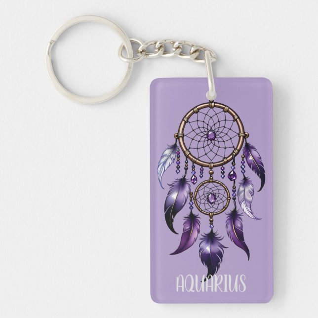Aquarius Dreamcatcher Keychain (Front)