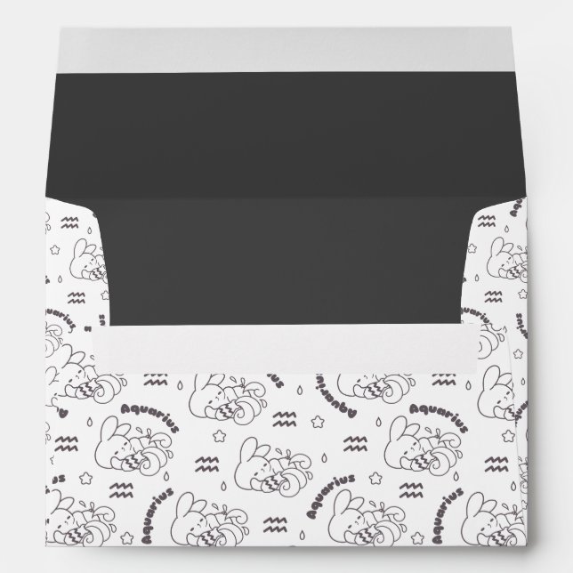 Aquarius Dreams: Zodiac Bunny Pattern III Envelope (Back (Bottom))