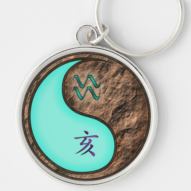 Aquarius & Earth Boar Keychain (Front)