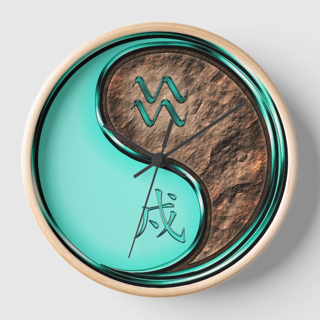 Aquarius & Earth Dog Clock (Front)